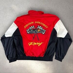 Vintage Johnson Ind. Racing Team Jacket Reebok‎ Men's XL Colorblock Windbreaker
